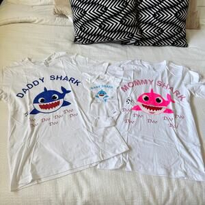 Handmade Baby Shark Family T Shirt Bundle Dad Mom & Infant Bella Canvas Gerber